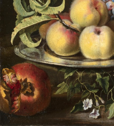 Maximilian Pfeiler - Still life with peaches, grapes, figs and pomegranate - 