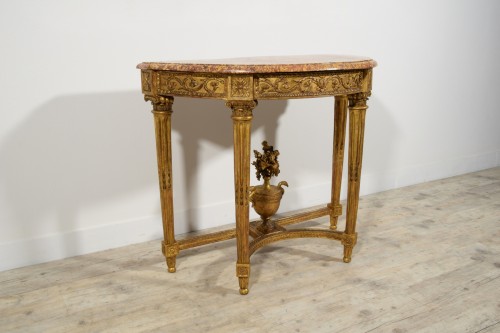 Console en bois sculpté et doré, France époque Louis XVI - Brozzetti Antichità