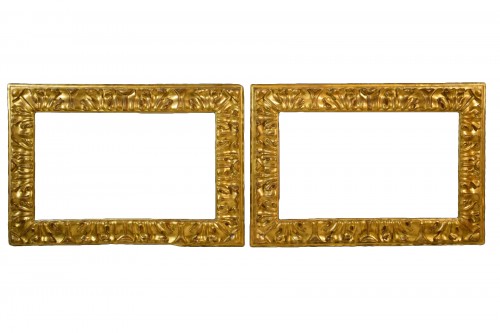 17th Century, Italy, Pair Of Bolognese Carved Giltwood Frames 