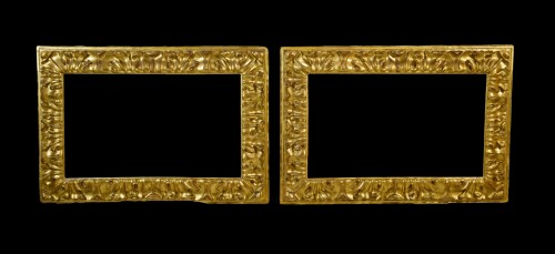 17th Century, Italy, Pair Of Bolognese Carved Giltwood Frames  - 