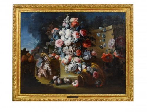 Michele Antonio Rapos (Italy, Turin 1733-1819) - Nature morte avec triomphe de fleurs