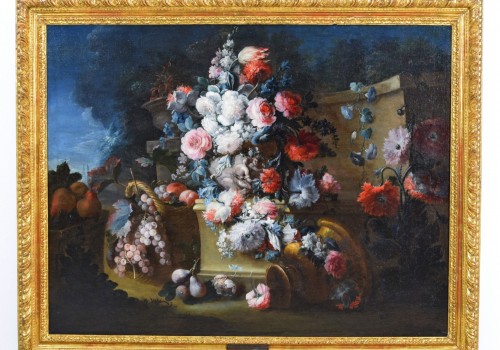 Michele Antonio Rapos (Italy, Turin 1733-1819) - Nature morte avec triomphe de fleurs - Brozzetti Antichità