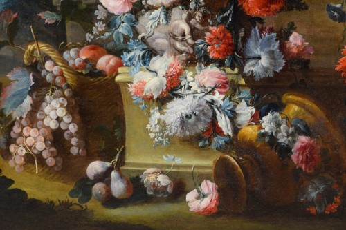 Michele Antonio Rapos (Italy 1733-1819) - Still life with a triumph of flowe - 