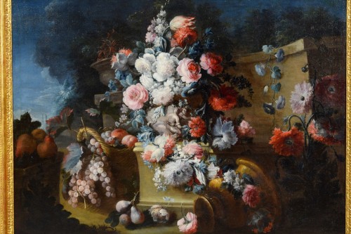  - Michele Antonio Rapos (Italy 1733-1819) - Still life with a triumph of flowe