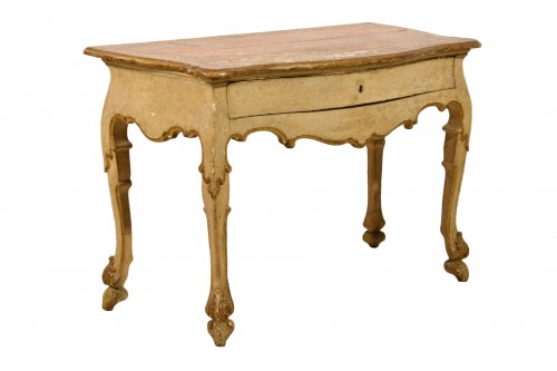 18th Century, Italian Lacquered and Giltwood Console 