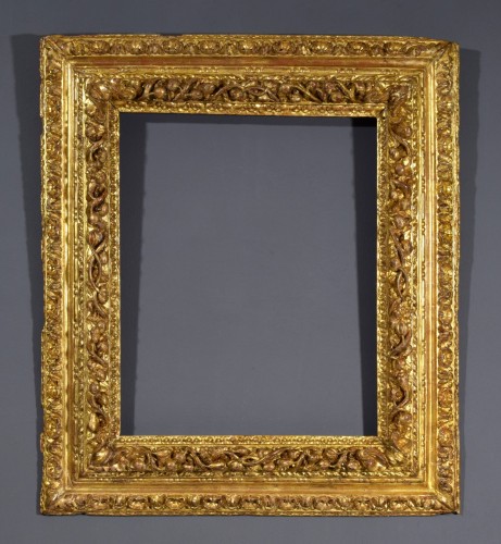17th Century, Italian Baroque Carved Giltwood Frame  - Mirrors, Trumeau Style 