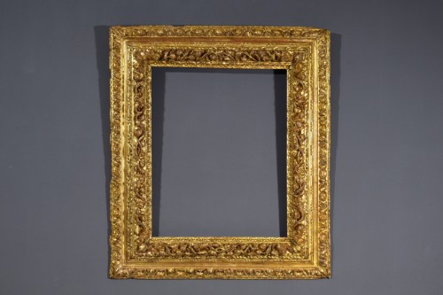 Mirrors, Trumeau  - 17th Century, Italian Baroque Carved Giltwood Frame 