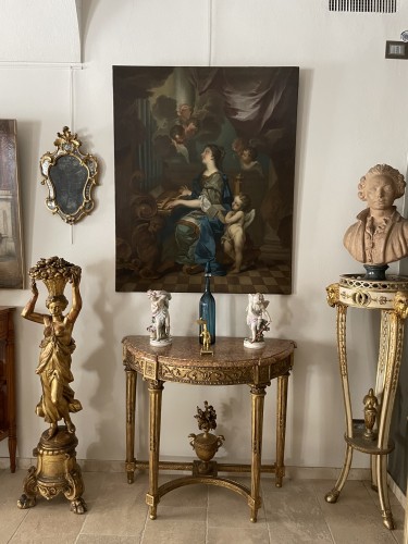 École Romaine du XVIIe siècle, Sainte Cécile avec des anges en concert - Tableaux et dessins Style 