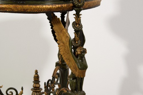 XIXe siècle - Jardinière or guéridon en bronze doré et laqué, France fin XIXe siècle