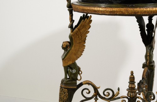 Jardinière or guéridon en bronze doré et laqué, France fin XIXe siècle - 