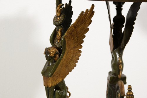 Antiquités - Jardinière or guéridon en bronze doré et laqué, France fin XIXe siècle