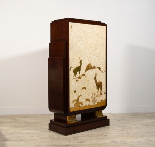 Cabinet Art deco en bois et coquilles d’oeuf, France daté 1936 - Brozzetti Antichità
