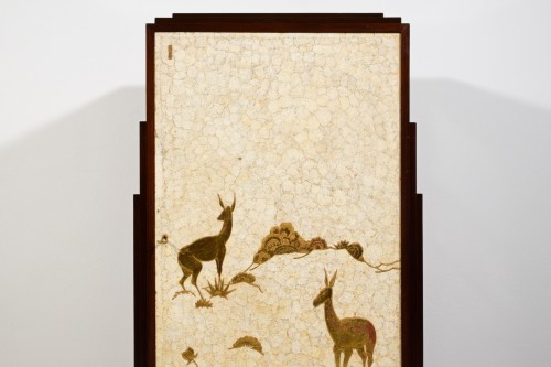Art Déco - Cabinet Art deco en bois et coquilles d’oeuf, France daté 1936