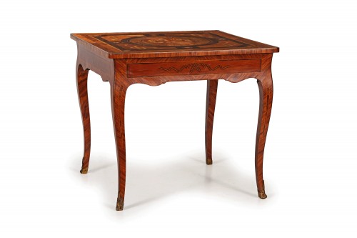 18th Century, Italian Inlaid Wood Center Table - Furniture Style Louis XVI