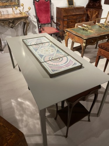Centre de table en papier peint, Italie début XIXe - Objet de décoration Style Napoléon III