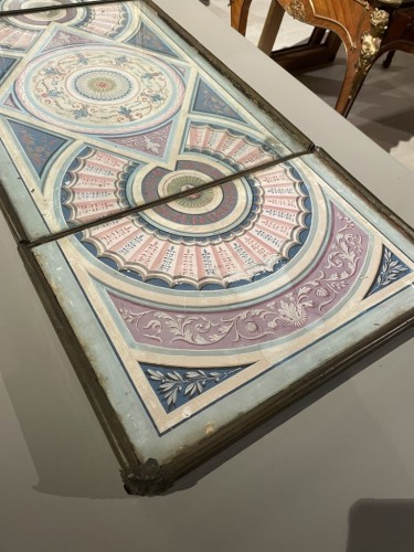 XIXe siècle - Centre de table en papier peint, Italie début XIXe