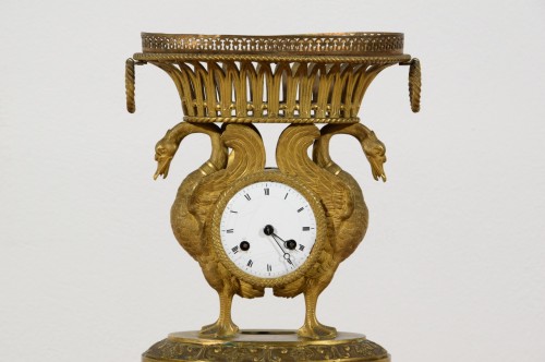 Empire - 19th century, French Chiselled and Gilt Bronze Table Clock