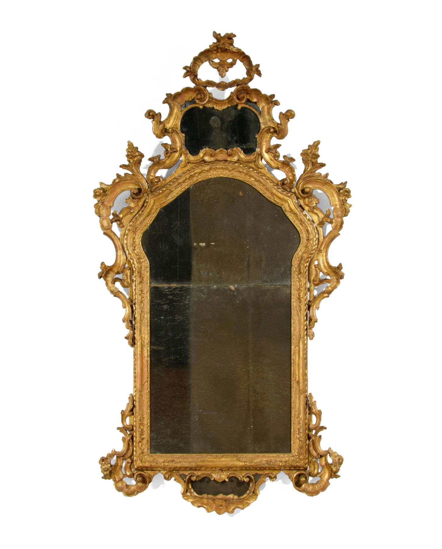 19th Century Louis Philippe Gilt Mirror with Crown For Sale at