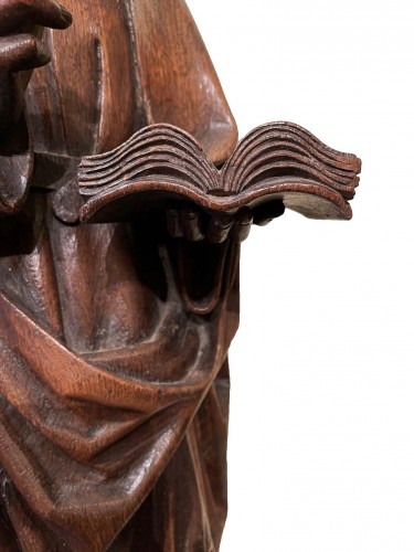 Oak sculpture of St-John Circa 1500 - Sculpture Style Middle age