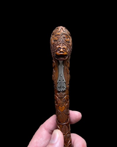 Curiosities  - Dutch boxwood pipecase dated 1735