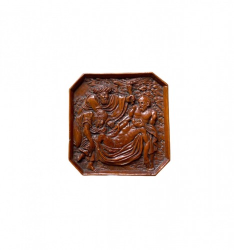 La Mise au tombeau, plaque miniature en buis sculpté. Allemagne fin XVIe siècle - Steven Bouchaert