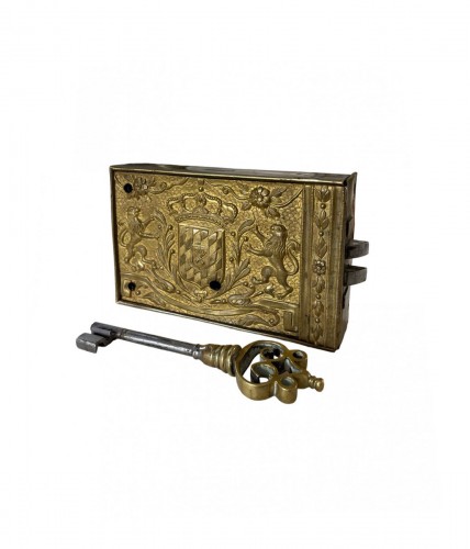 Lock plate with the Bavarian coat of arms, 18th century