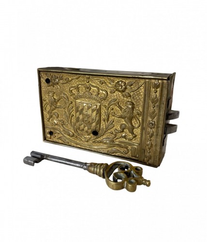  - Lock plate with the Bavarian coat of arms, 18th century