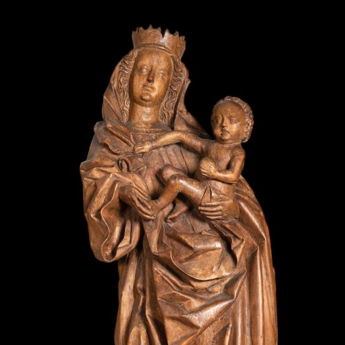 11th to 15th century - Virgin and Child on the Crescent moon, Bohemian. Ca. 1430-1440