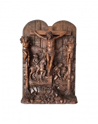 Oak group of The Crucifixion, Flemish circa 1530-1540