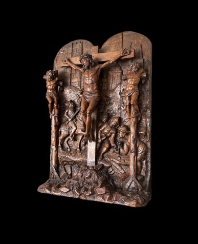 Renaissance - Oak group of The Crucifixion, Flemish circa 1530-1540