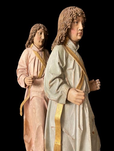 Paire d'anges Tyroliens, vers 1480 - Steven Bouchaert