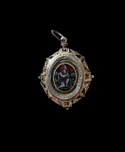 Bijouterie, Joaillerie Pendentif, Collier - Pendentif renaissance en argent doré. Fin XVIe siècle