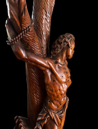  - Sculpture en bois fruitier de Saint-Sébastien. XVIIe siècle