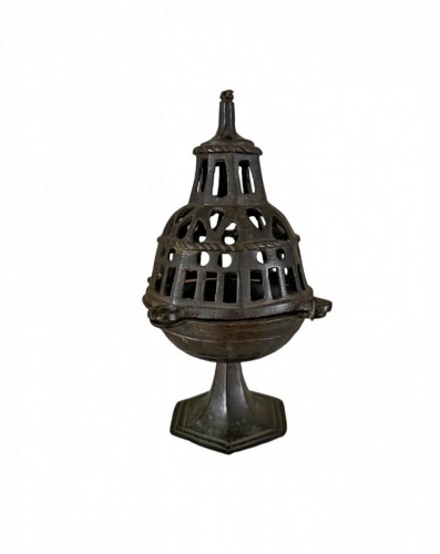 Gothic bronze incense burner, Flemish late 15th century