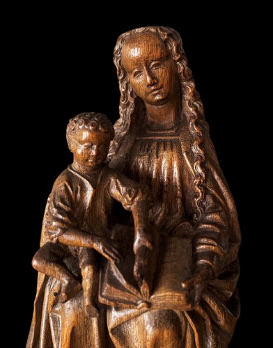 Vierge enseignant l'Enfant Christ, Brabant début du XVIe siècle - Sculpture Style Renaissance