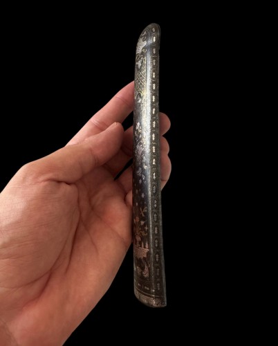 17th century - A late 17th century Gold &amp; silver damascened iron tobacco rasp