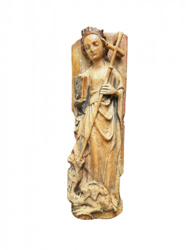 Albâtre de Nottingham représentant Sainte-Marguerite XVe siècle