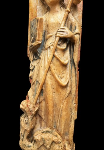 Sculpture  - Albâtre de Nottingham représentant Sainte-Marguerite XVe siècle