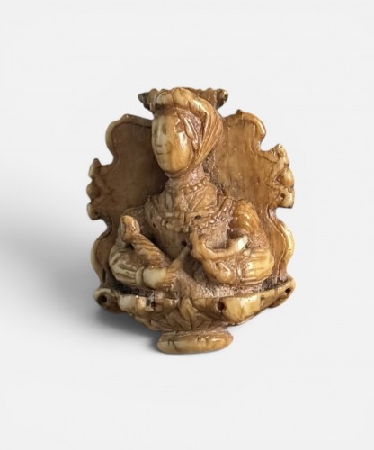 Late gothic ivory rosary bead. Netherlandish, ca 1520-30 - Religious Antiques Style 