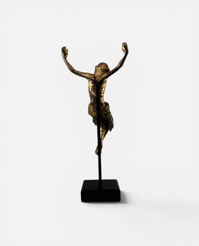 Religious Antiques  - 14th century Gilt bronze Corpus