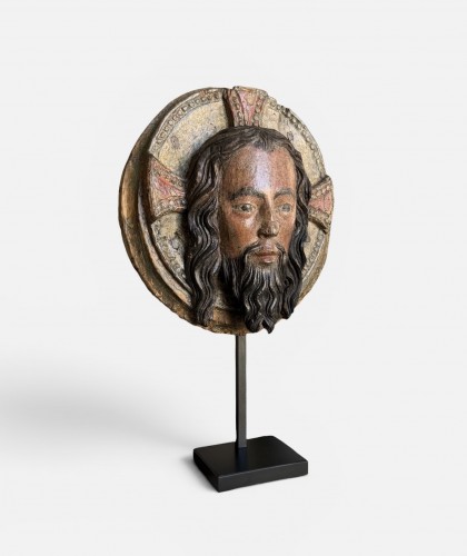 Sculpture  - Gothic relief depicting Christ the Saviour, Germany 14th century
