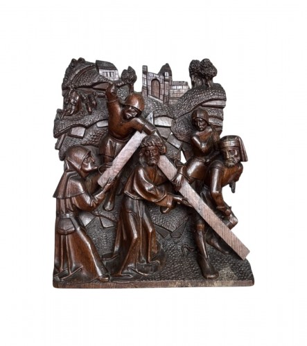 Christ carrying the cross - Oak retable group, Brussels early 16th century