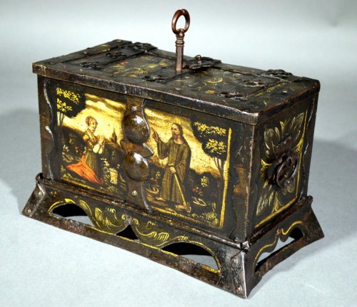 Small nürnberg casket with scene of "noli mi tangere".  renaissance era.