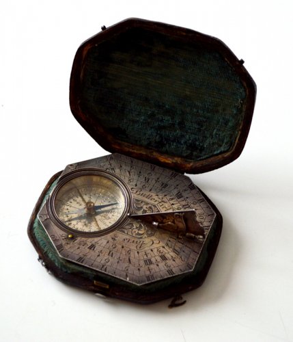 A sundial-compass by michael butterfield.  late 17th century. 