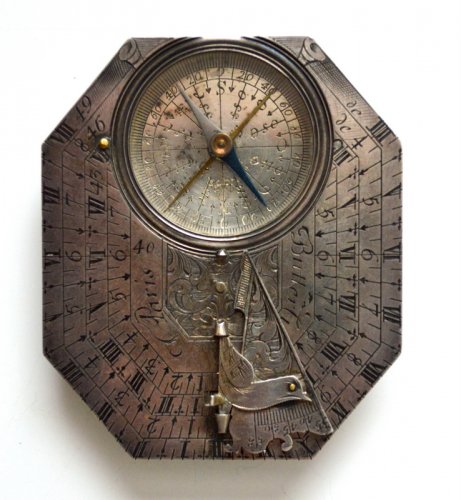 A sundial-compass by michael butterfield.  late 17th century.  - 