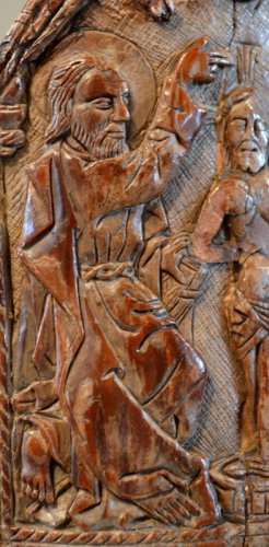 Baiser de paix ou "Pax" en ivoire de morse XVe siècle - Art sacré, objets religieux Style Moyen Âge
