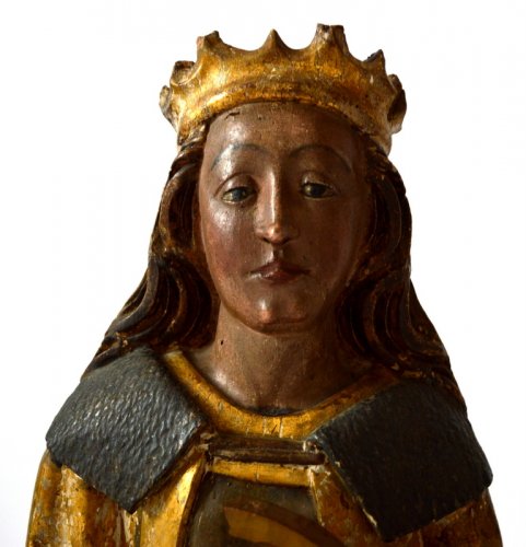 Sculpture Sculpture en Bois - Paire de bustes de Saintes femmes, Allemagne XVe siècle