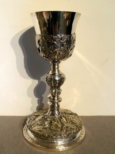 A solid silver chalice.  Venice.  Late 17th century.  