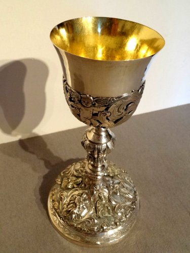 17th century - A solid silver chalice.  Venice.  Late 17th century.  