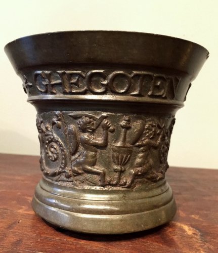 17th century - Bronze mortar,  Antwerp dated 1648